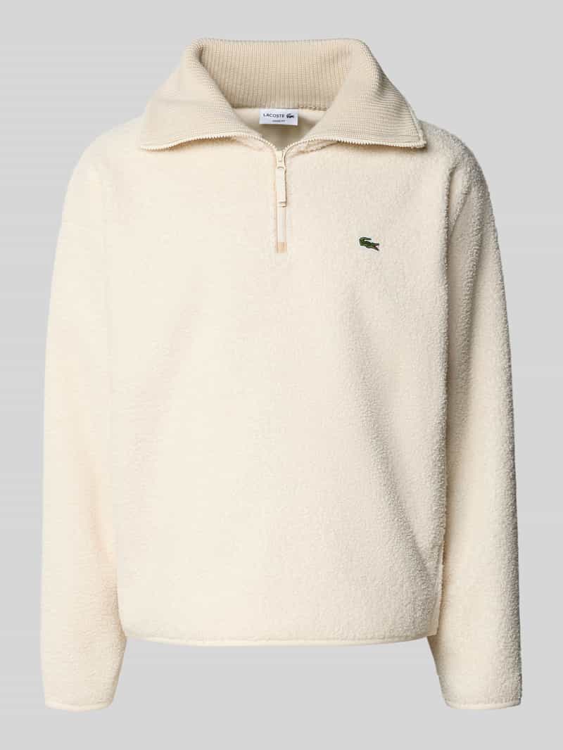 Lacoste Relaxed fit sweatshirt met schipperskraag van warme fleece