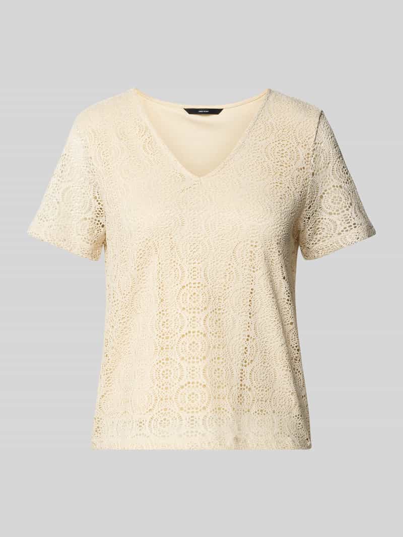 Vero Moda Regular fit T-shirt met etskanteffect model 'MAYA'