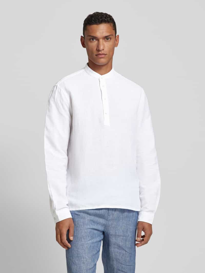 Vrijetijdsoverhemd van een mix van linnen en katoen met knoopsluiting JAKE*S STUDIO MEN