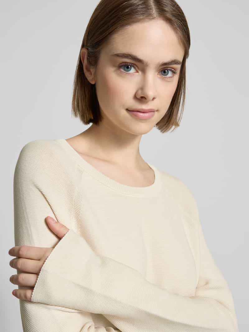 Marc O'Polo DENIM Gebreide pullover met geribde ronde hals