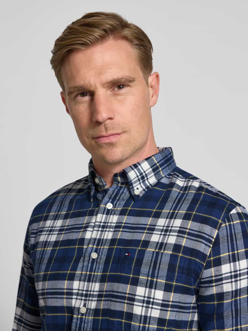 Tommy Hilfiger Regular fit flanellen overhemd van puur katoen