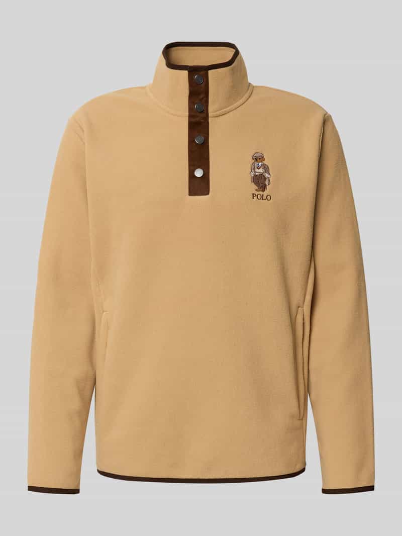 Polo Ralph Lauren Fleecepullover met opstaande kraag en stitching