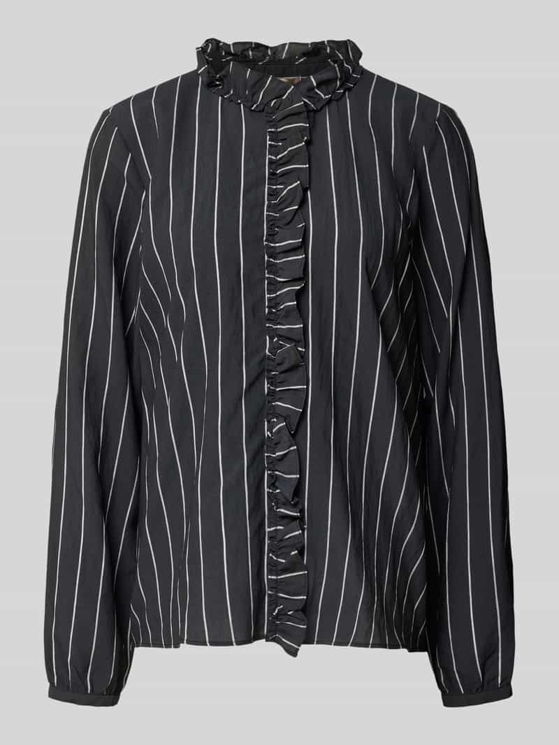 MOS MOSH Blouse van viscosemix met ruches model 'Billy'