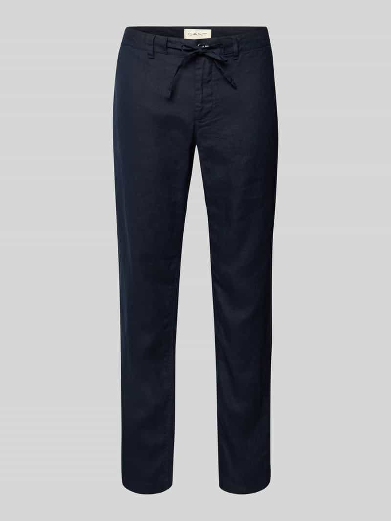 Gant Relaxed fit linnen broek met tunnelkoord
