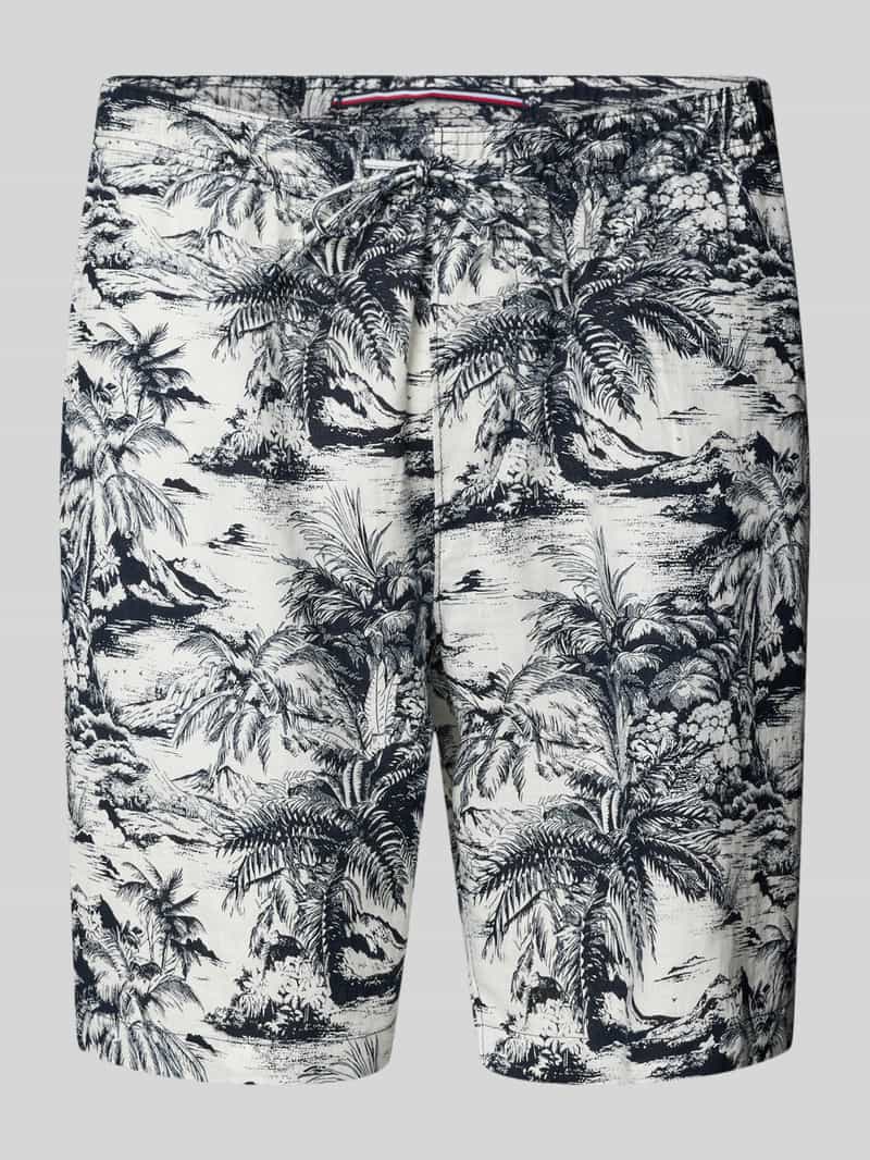 Tommy Hilfiger Regular fit bermuda van puur linnen model 'MERCER'