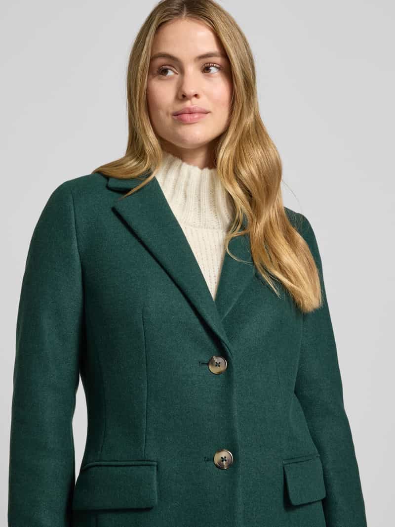 Christian Berg Woman Selection Lange jas met reverskraag en klepzakken