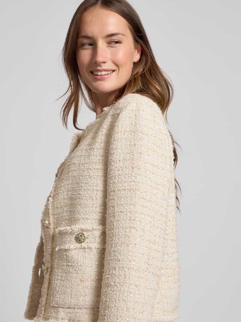 White Label Blazer in bouclélook met knoopsluiting