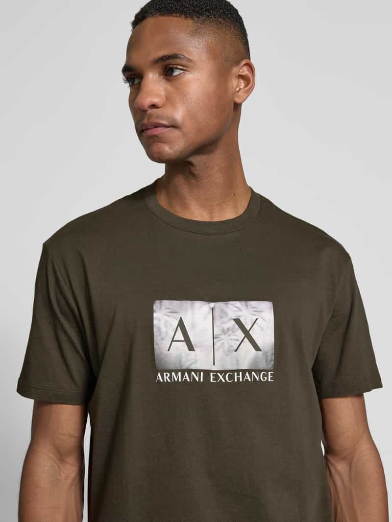 Armani Exchange T-shirt met labelprint