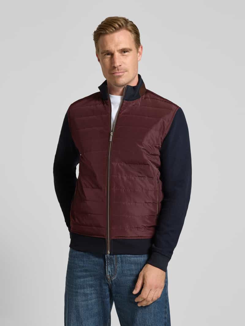 Bugatti Sweatjack met opstaande kraag en ritssluiting