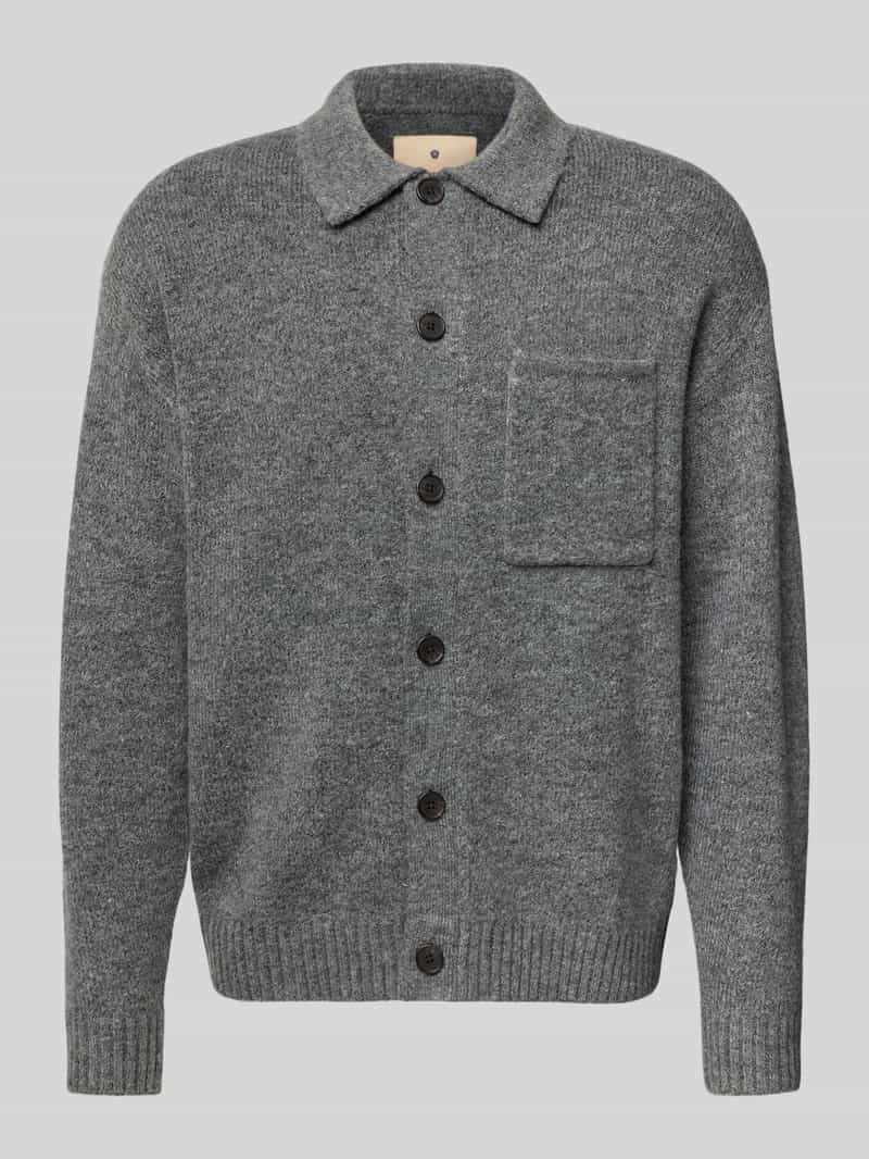 Jack & Jones Premium Gebreid jack met platte kraag en borstzak