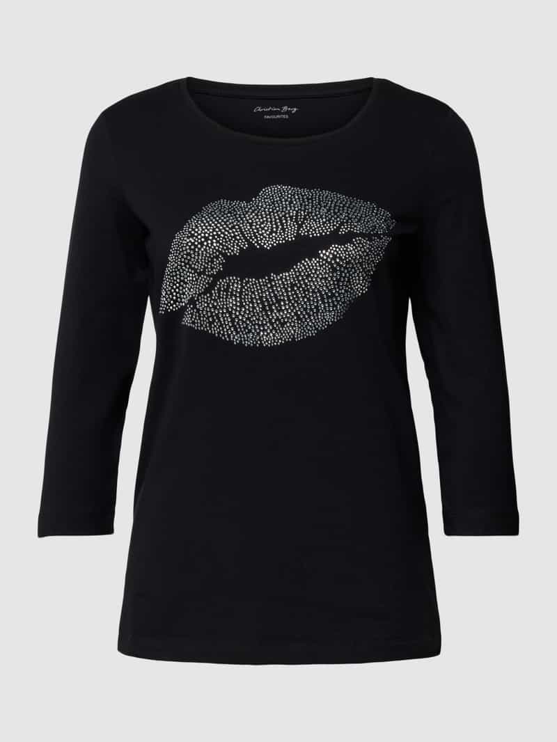 Shirt met lange mouwen en sierkralen Christian Berg Woman