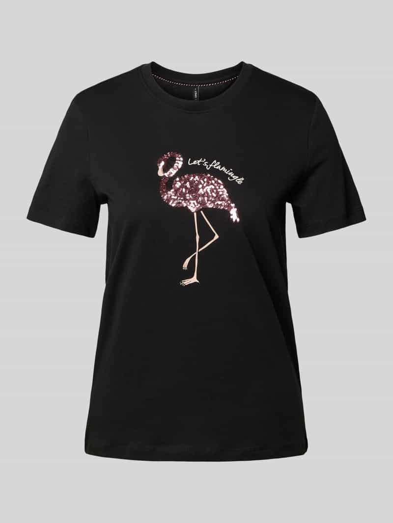 Only Regular fit T-shirt met pailletten model 'KITA'