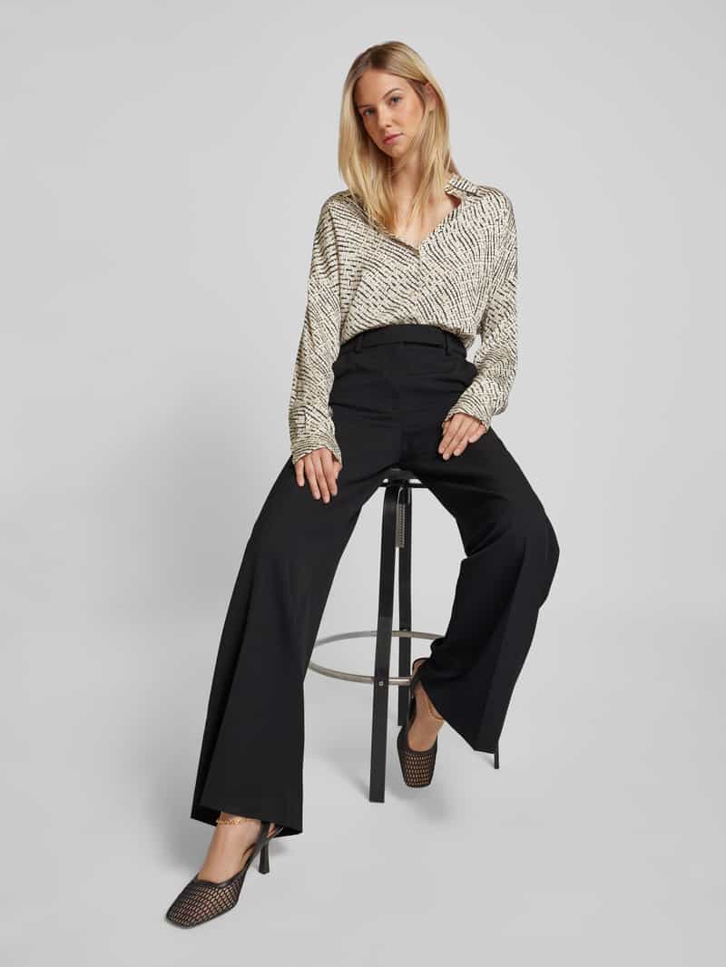 LUISA CERANO Wide leg stoffen broek met riemlussen