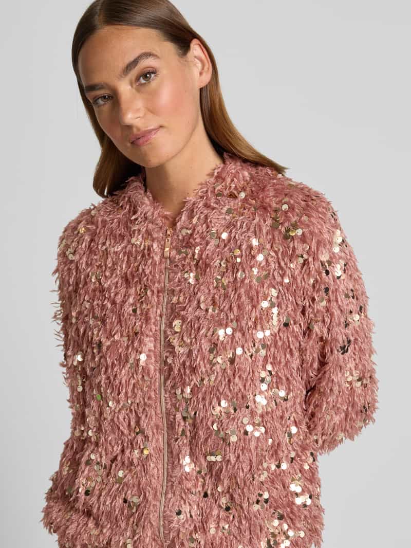 Emily Van den Bergh Blouson met veren en pailletten