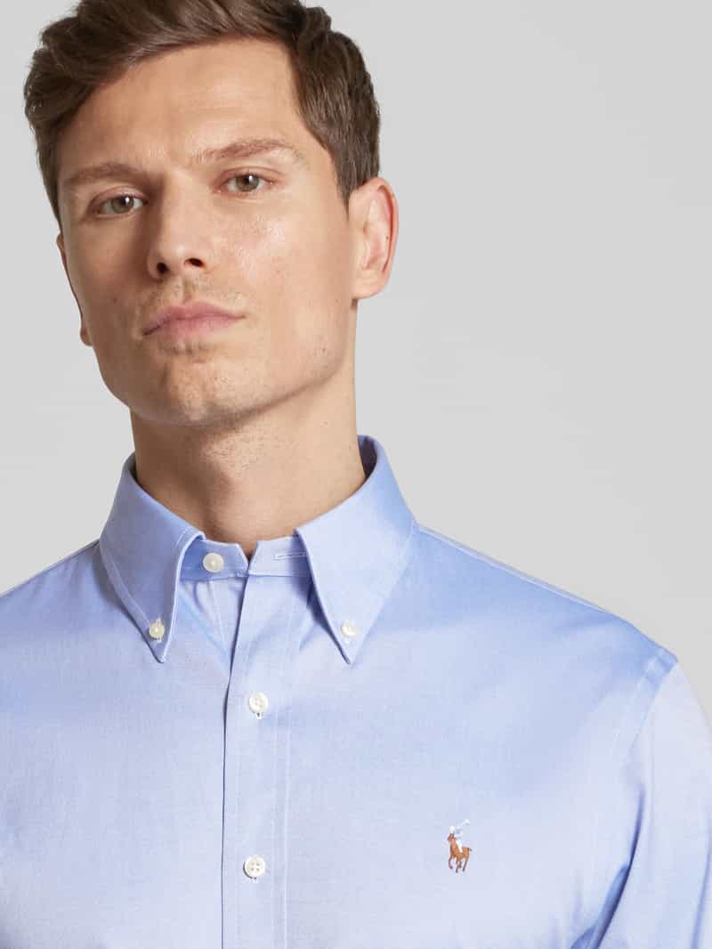 Polo Ralph Lauren Slim fit zakelijk overhemd met labelstitching