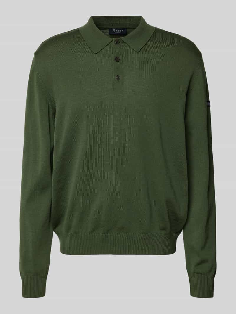 maerz muenchen Regular fit pullover van merinowol in gebreide look