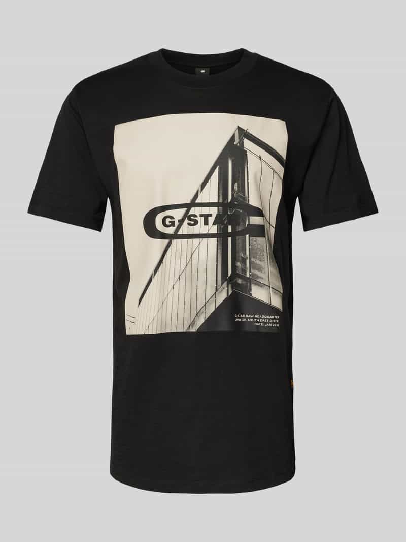 G-Star Raw T-shirt met motief- en labelprint model 'oldskool'