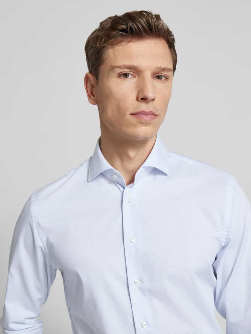 Profuomo Slim fit zakelijk overhemd met kentkraag model 'Cutaway'