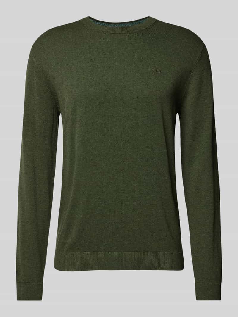 Tom Tailor Gebreide pullover met labelstitching model 'BASIC'