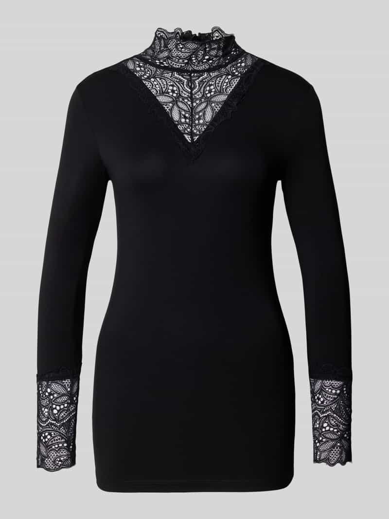 Christian Berg Woman Slim fit shirt met lange mouwen van elastische materiaalmix
