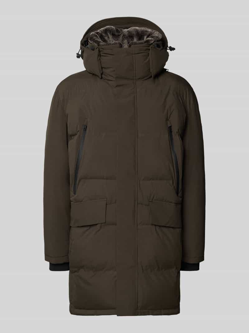 Strellson Regular fit lange jas met afneembare capuchon
