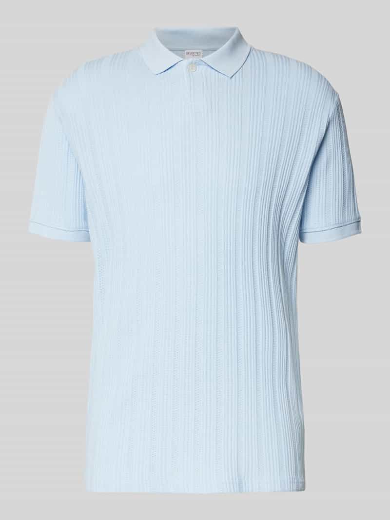Selected Homme Slim fit poloshirt met structuurmotief model 'JADEN'