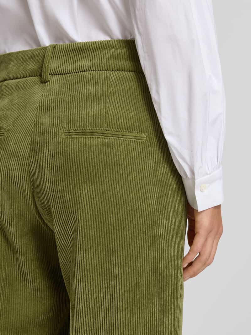 CAMBIO Wide fit corduroy broek met persplooien model 'Amelie'