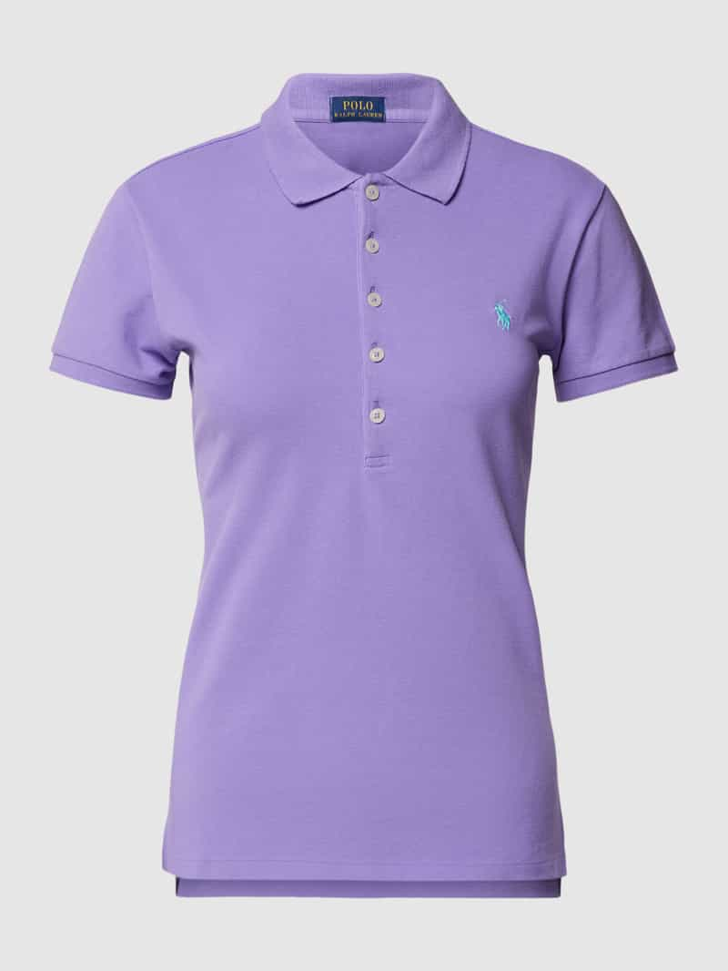 Polo Ralph Lauren Slim fit poloshirt met labelstitching model 'JULIE'