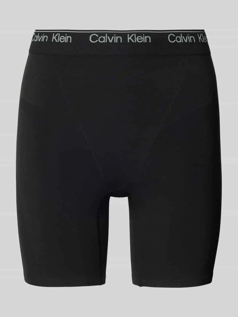 Broek met elastische band met label