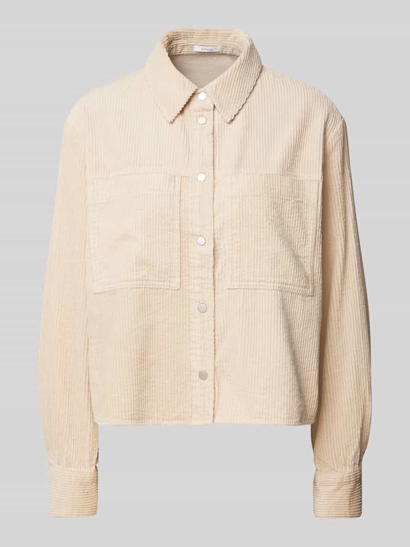 Opus Overhemdblouse van corduroy met kentkraag