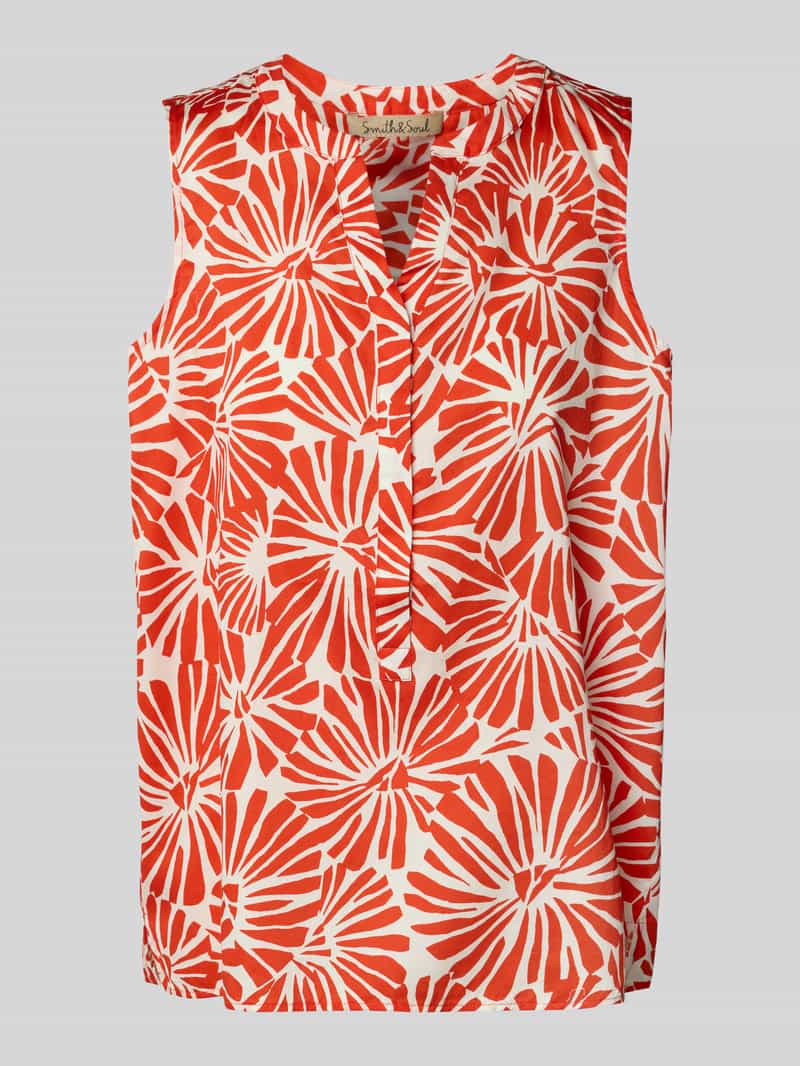 Blousetop met V-hals