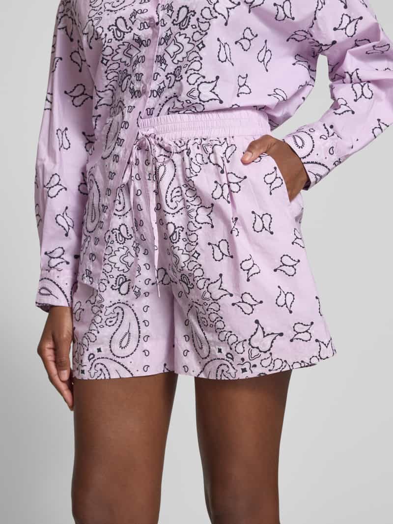 Essentiel Antwerp Korte loose fit broek met motiefprint model 'HISSELS'