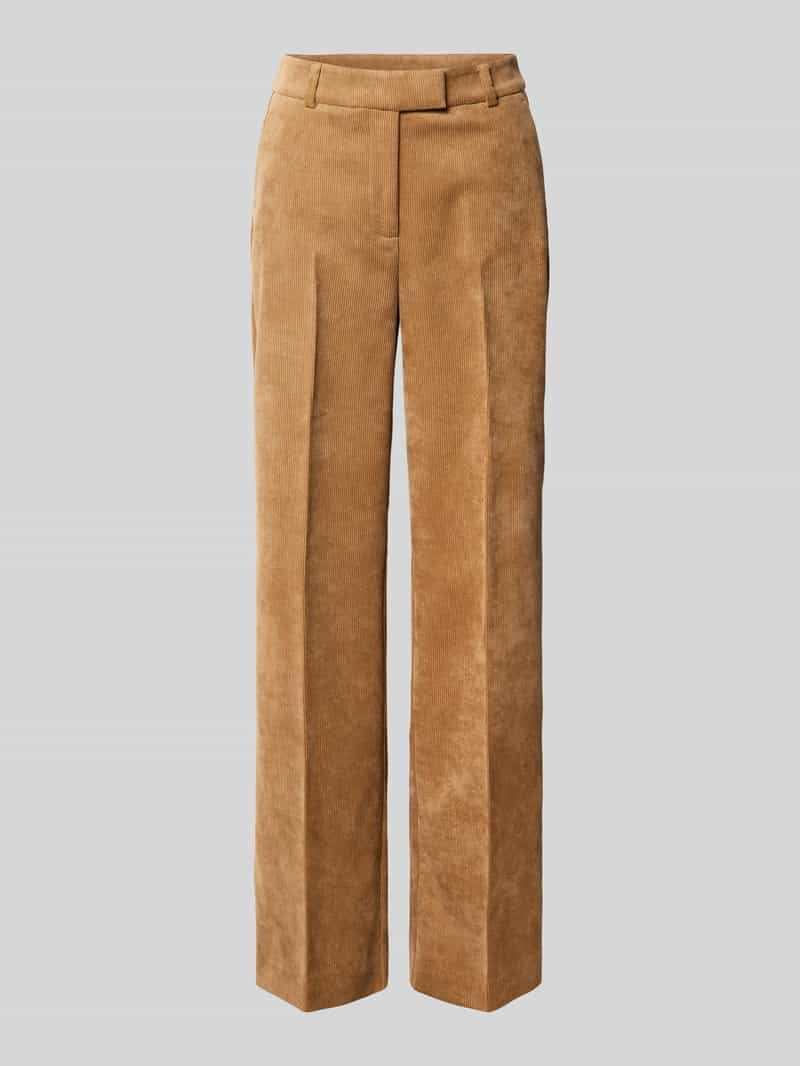 comma Wide fit corduroy broek met persplooien model 'September'