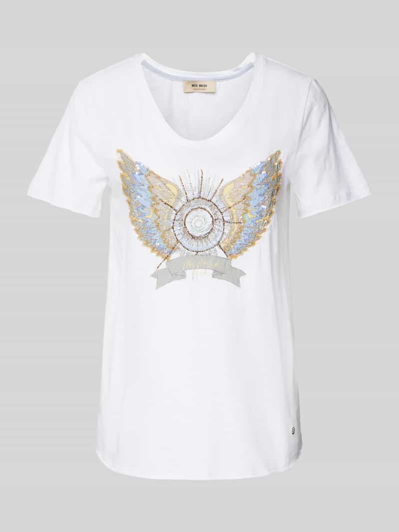 MOS MOSH T-shirt met siersteentjes model 'GETHI'