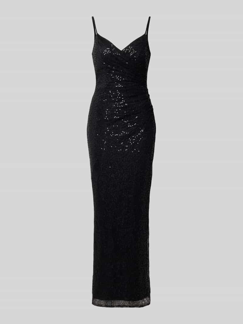 TROYDEN COLLECTION Midi-jurk met pailletten en v-hals