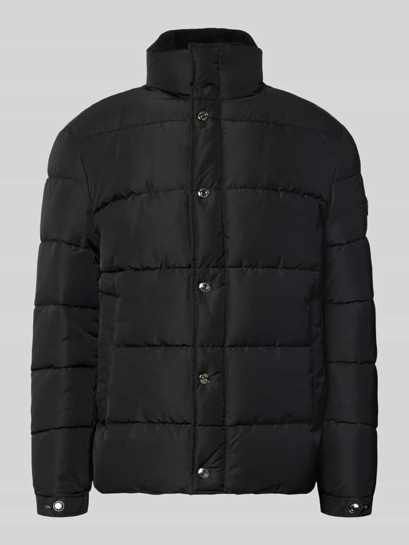 Regular fit gewatteerd jack met logodetail model 'Newton'