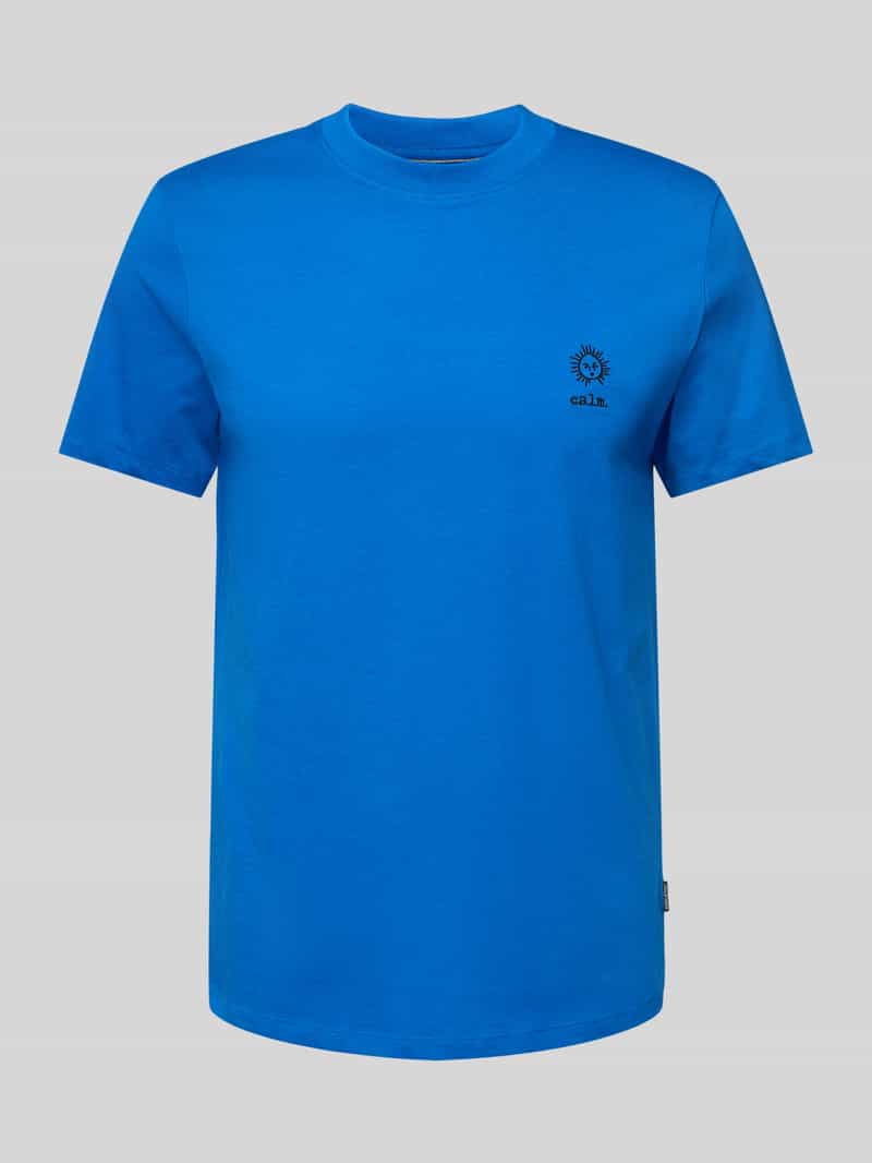 Blend T-shirt met motief- en statementstitching model 'JANUS'