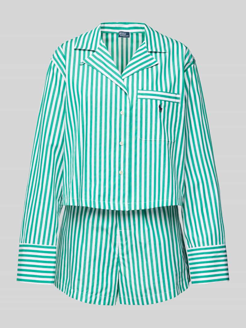 Polo Ralph Lauren Pyjama met logostitching en knoopsluiting