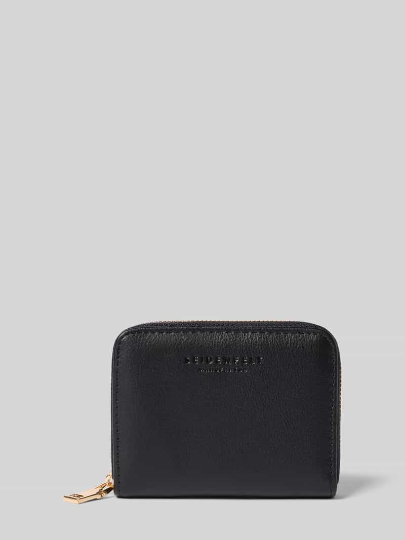 Seidenfelt Portemonnee met labeldetail model 'YLVA'