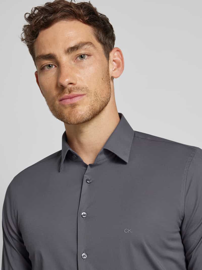 CK Calvin Klein Slim fit zakelijk overhemd met labelstitching model 'Bari'