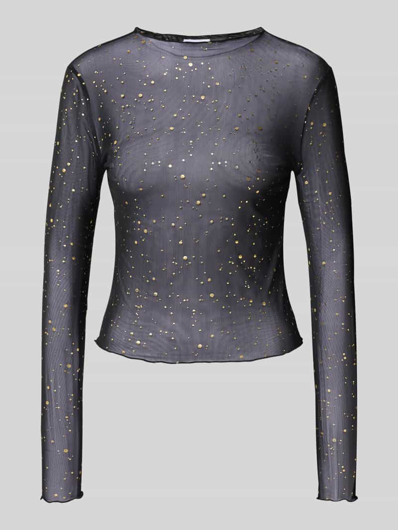 Noisy May Shirt met lange mouwen en ronde hals model 'STAR FOIL'