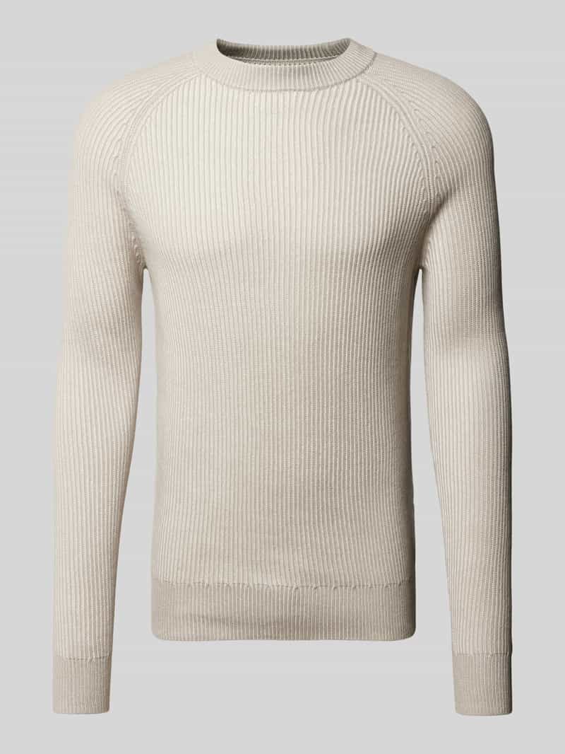 Marc O'Polo Regular fit gebreide pullover met bi-colour-effect van een mix van biologisch katoen en scheerwol