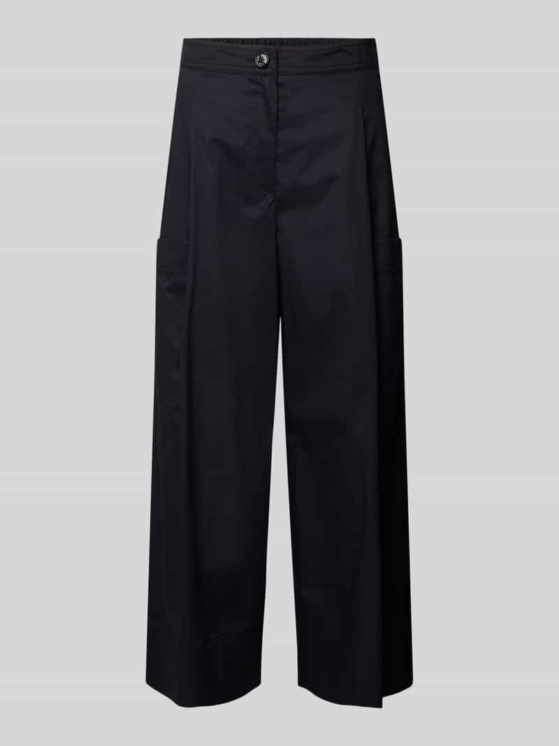 Marc Cain Wide leg stoffen broek met bandplooien