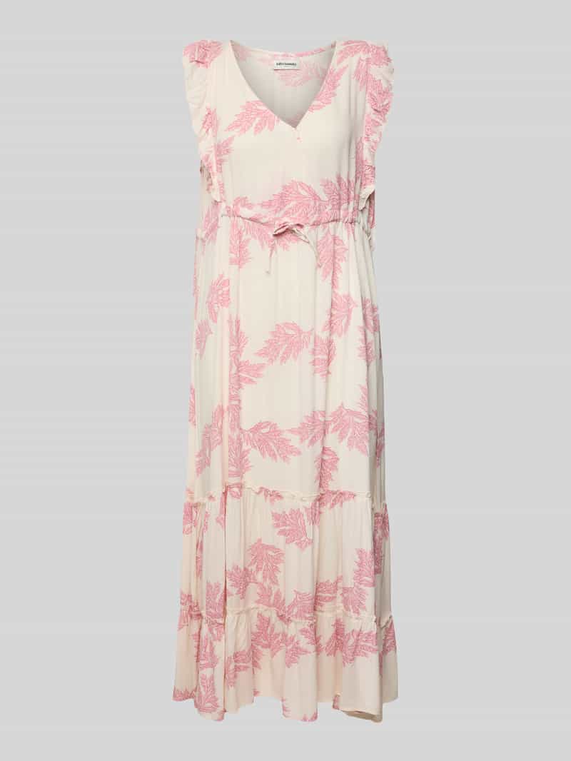 LOLLYS LAUNDRY Midi jurk van viscose in laagjeslook model 'Samo'
