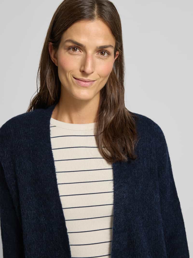 MOS MOSH Gebreide cardigan met opengewerkte voorkant model 'THORA'