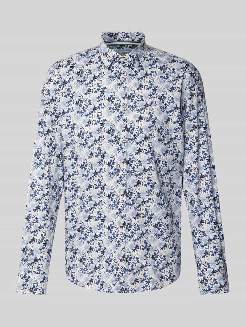 Jake*s Slim fit vrijetijdsoverhemd met all-over bloemenmotief