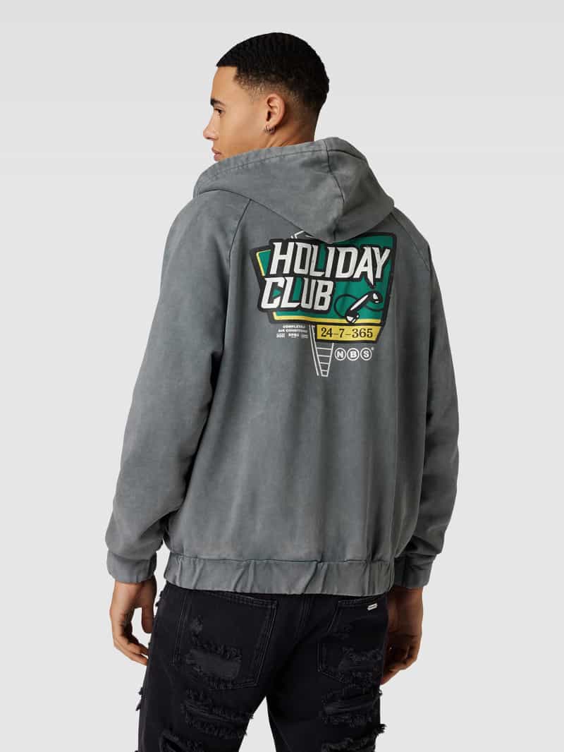 Sweatjack met motiefprint aan de achterkant, model 'MOTEL' No Bystanders