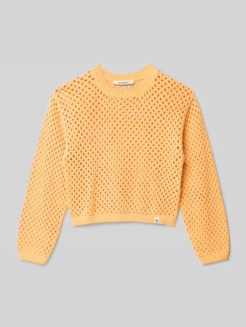 Garcia Gebreide pullover met ribboorden