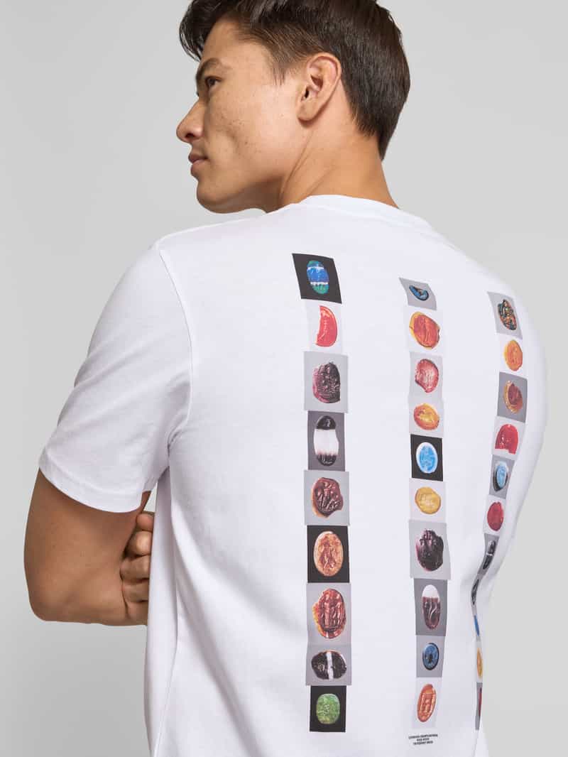 Wood T-shirt met labelprint model 'Bobby'