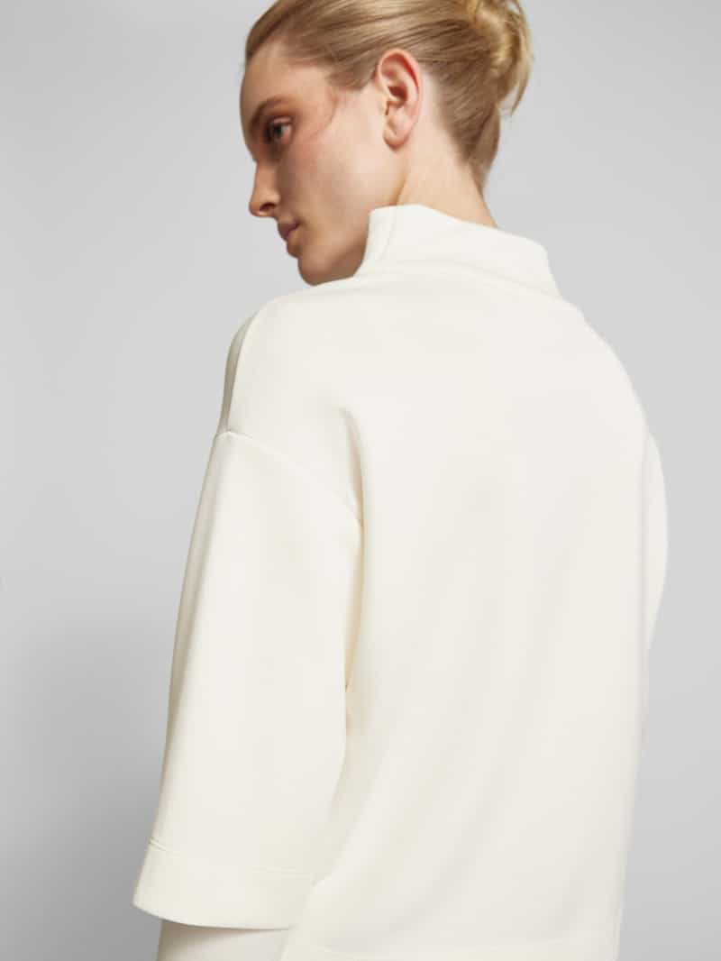 s.Oliver BLACK LABEL Loose fit sweatshirt van scuba met extra brede schouders